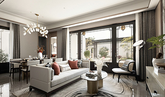 142㎡中式庭院整木定制，樣板間案例